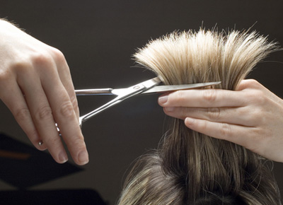getting hair trimmed