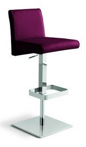 Italia Gas Lift Stool, Italian Leather Upholstery, Burgundy