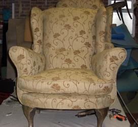 Same chair upholsterd