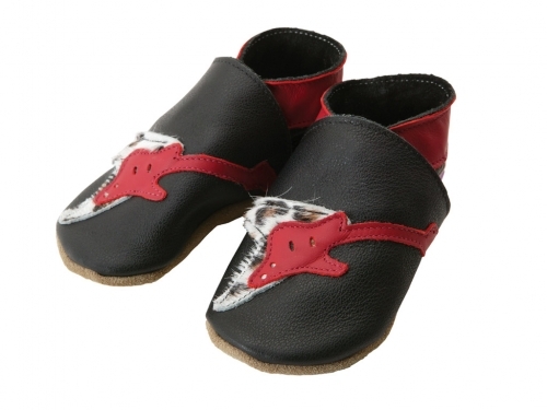 Starchild Flying V Black Leather Baby Shoes Starchild Flying V Black Leather Baby Shoes