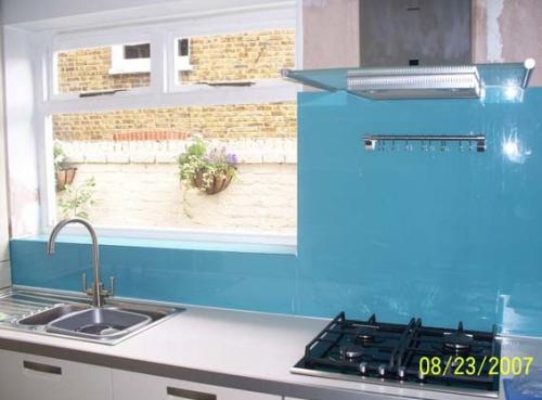 Blue Glass Splashback