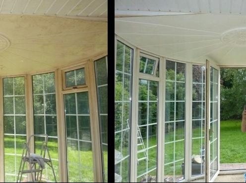 Conservatory Inside clean, before and after
