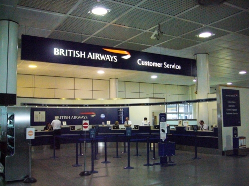British Airways Illuminated Sign At Gatwick