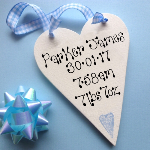 Personalised Baby's Message Heart