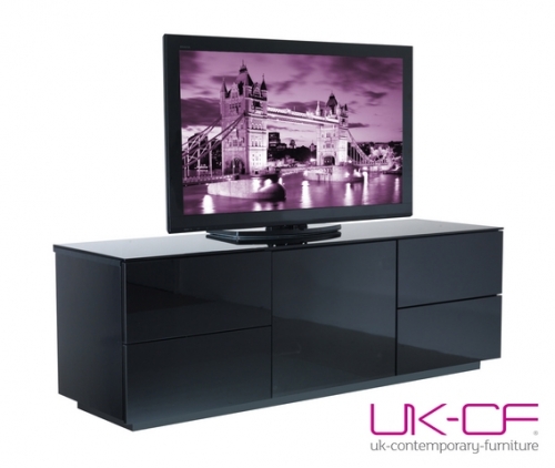 UK-CF London Black Gloss TV Stand