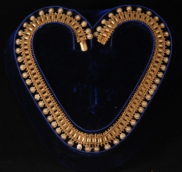 VICTORIAN 18CT GOLD AND PEARL NECKLACE COLLAR