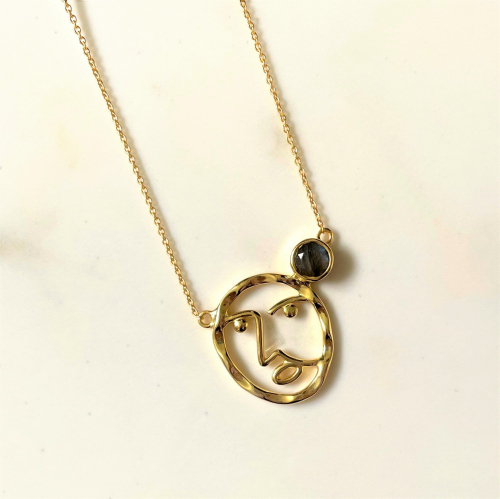 Abstract Face Necklace
