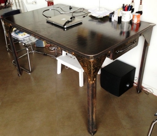 Two drawer industrial style table