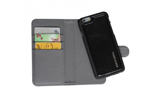 Buckswell iPhone 6 wallet case - 2 in 1 – wallet cover and magnetic detachable case - Black