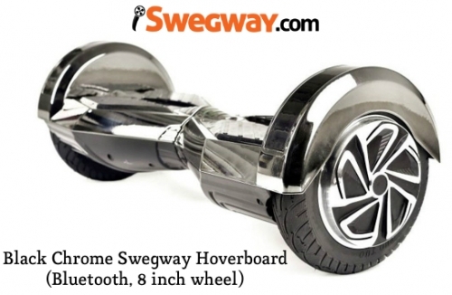 Black Chrome Swegway Hoverboard Bluetooth 8 Inch Wheel