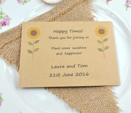 Recycled Sunflower Seed Packet Wedding Favour