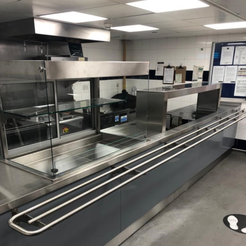 Servery Counter with Tray Slide
