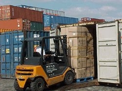 Groupage being loaded into High Cube Container