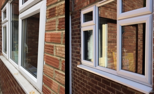 Reach and wash window cleaning before and after