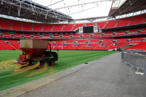 Pitch perimeter installation at Wembley Stadium