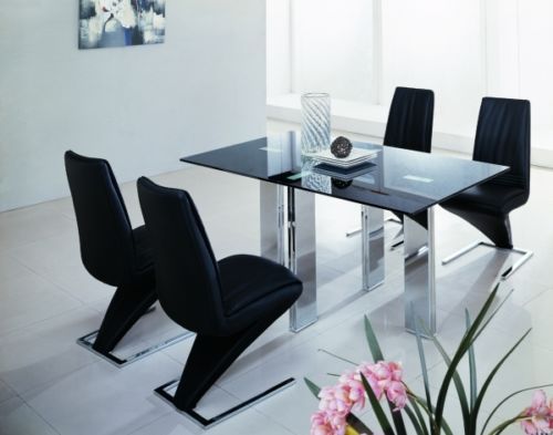 Glass dining tables and chairs