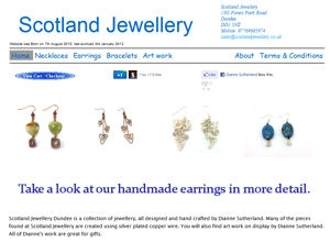 Scotland Jewellery, an eCommerce web site, from Myles Web Design.