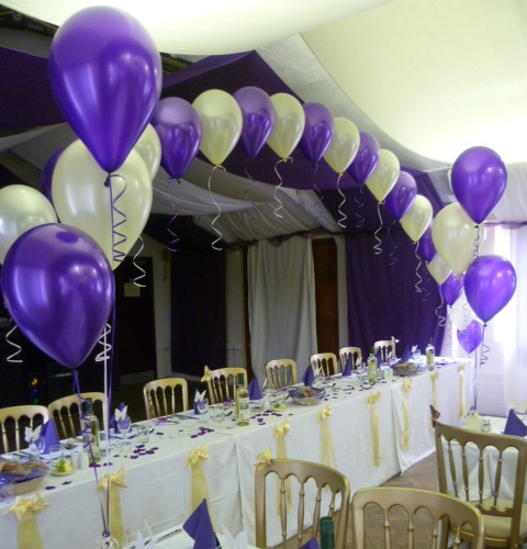 Stunning Purple Balloon Arch And Table Centrepieces!