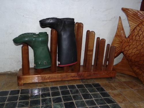 Wellie and Boot Rack handmade from solid wood