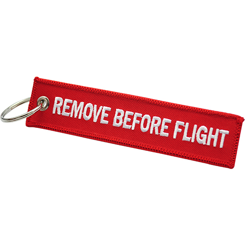 Remove Before Flight Luggage Tag | Keychain |Red / White