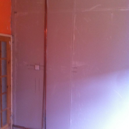 Plaster board after membrane and dpc