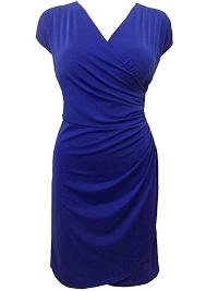 Blue Mock Wrap Dress Sizes 16 -28