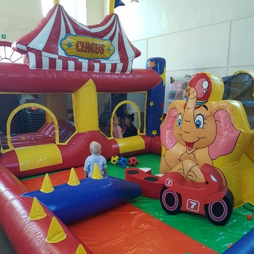 DELUXE PLAYZONE CIRCUS INFLATABLE HIRE AGE 5 & UNDER Kidz Bouncy Castle & Soft Play Hire Specialists  "Kidz Soft Play"  An amazing indoor Playzone hire for children and toddlers, designed for the little ones in mind, it has a mini bouncy castle and ball p