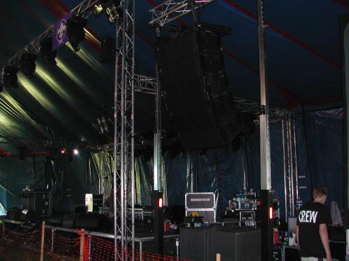 Large stage for an event in Oxfordshire with a dance audience of several thousand.