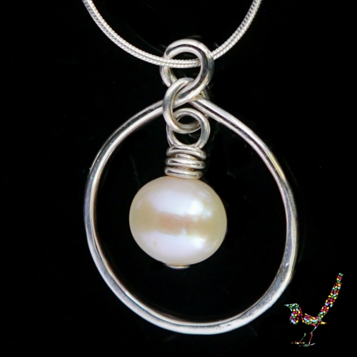 Cultured Freshwater Pearl Sterling Silver Infinity Necklace