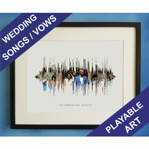 Playable Personalised Wedding Song Vows Soundwave Art Poster Print 